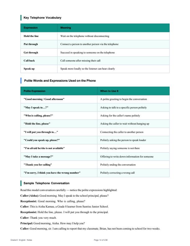 Page 2 – Grade 8 English Notes Term 1, Term 2, Term 3 (Updated) – Kenyaplex