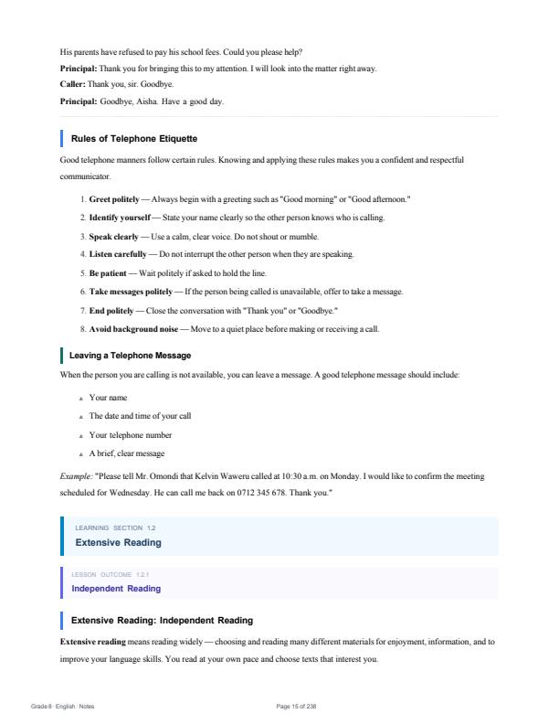 Page 3 – Grade 8 English Notes Term 1, Term 2, Term 3 (Updated) – Kenyaplex