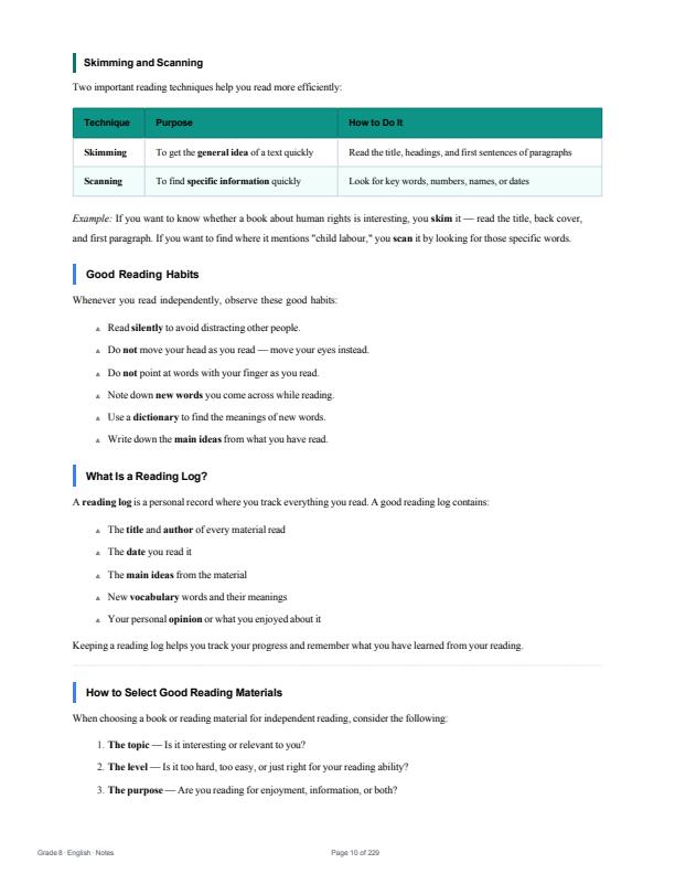 Page 4 – Grade 8 English Notes Term 1, Term 2, Term 3 (Updated) – Kenyaplex