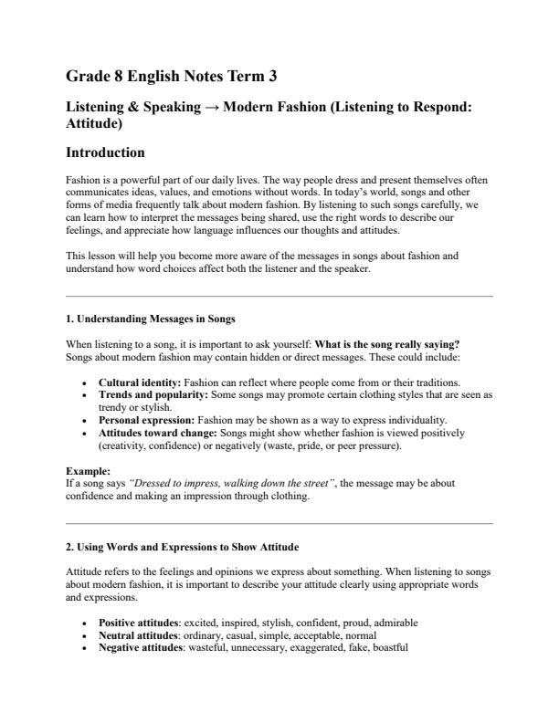 Page 1 – Grade 8 English Notes Term 3 – Kenyaplex