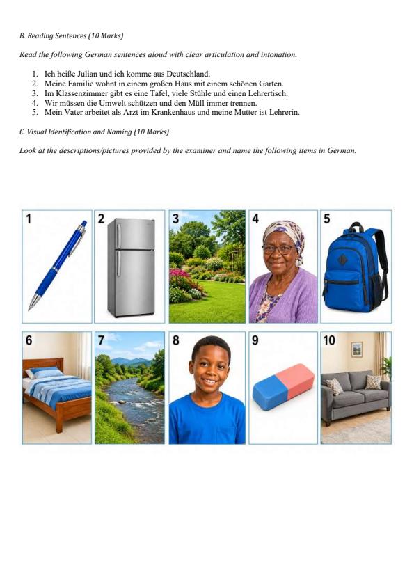 Page 2 – Grade 8 German December 2026 Holiday Assignment – Kenyaplex