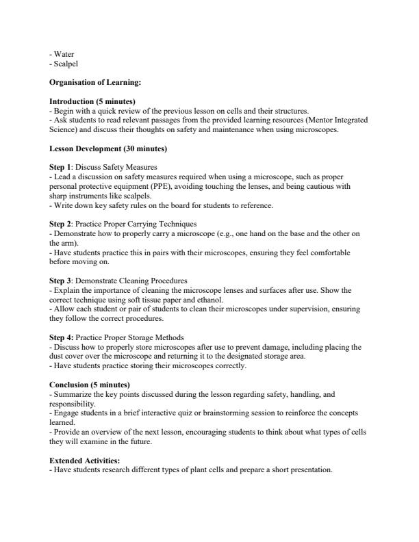 Page 3 – Grade 8 Integrated Science Lesson Plans Term 2 - Mentor – Kenyaplex