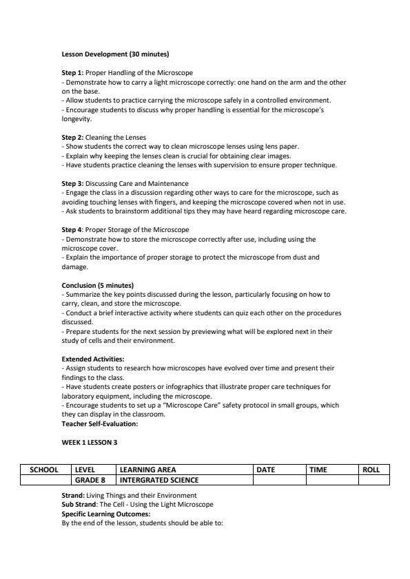 Page 3 – Grade 8 Integrated Science Lesson Plans Term 2 - Spotlight – Kenyaplex