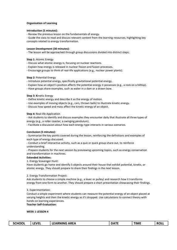 Page 4 – Grade 8 Integrated Science Lesson Plans Term 3 - Mentor – Kenyaplex