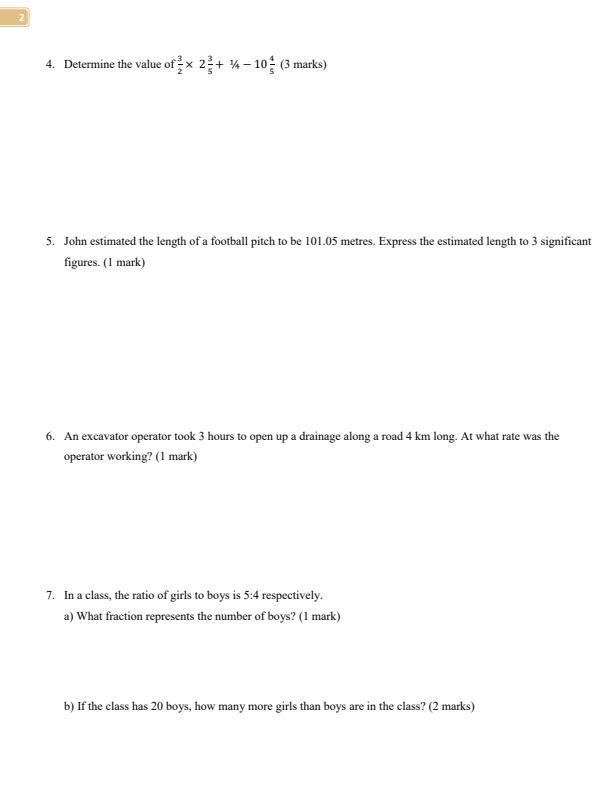 Page 2 – Grade 8 Mathematics April 2026 Holiday Assignment – Kenyaplex