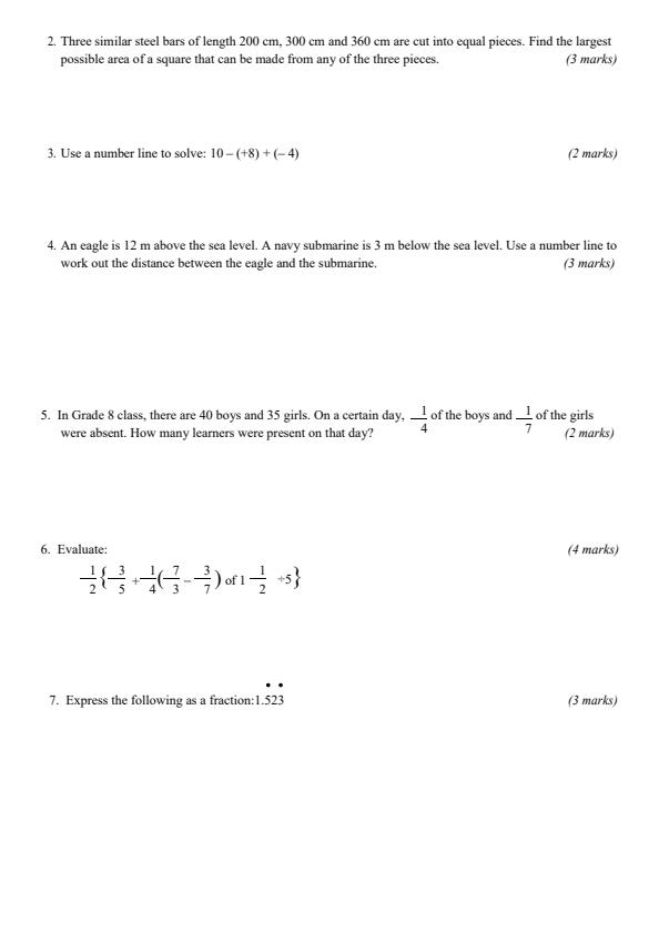 Page 2 – Grade 8 Mathematics December 2024 Holiday Assignment – Kenyaplex