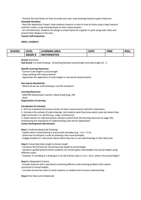 Page 3 – Grade 8 Mathematics Lesson Plans Term 3 - Mentor – Kenyaplex