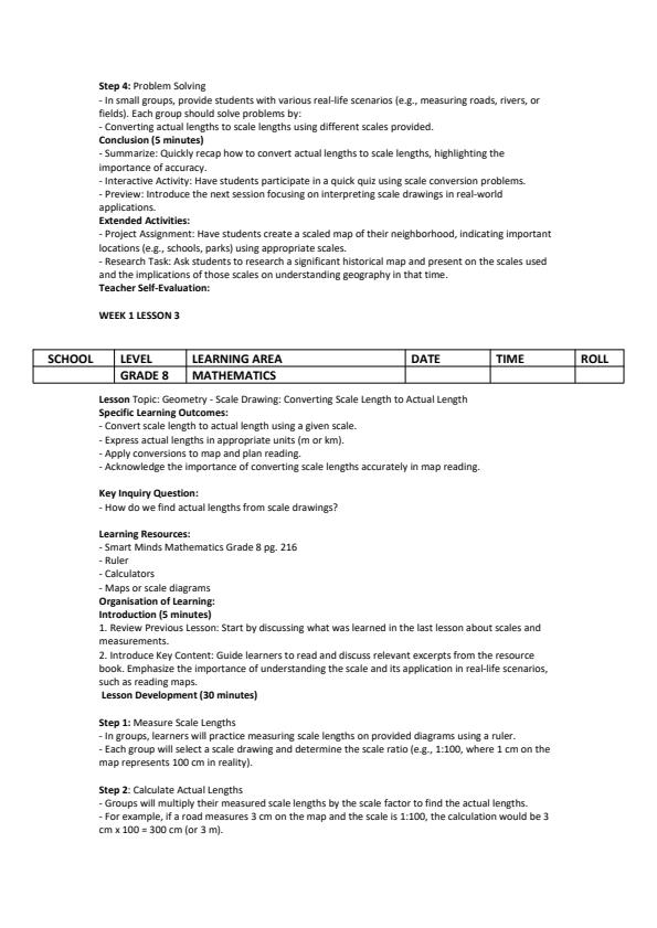 Page 3 – Grade 8 Mathematics Lesson Plans Term 3 - Smart Minds – Kenyaplex
