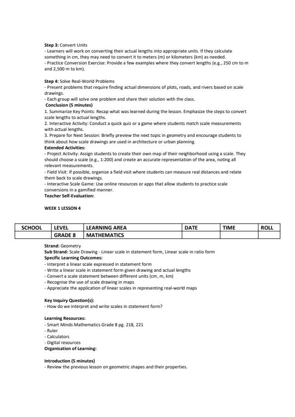 Page 4 – Grade 8 Mathematics Lesson Plans Term 3 - Smart Minds – Kenyaplex