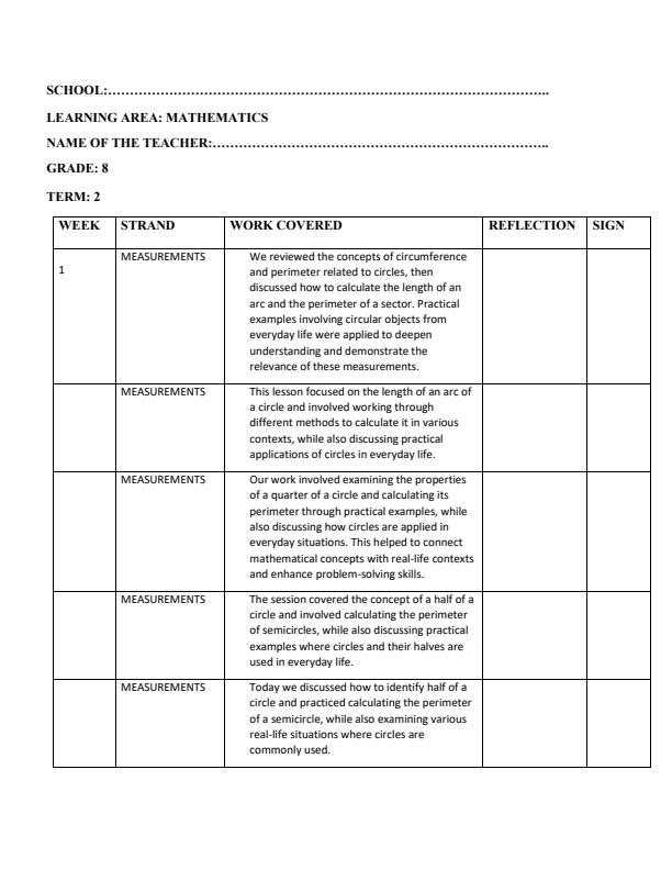 Page 1 – Grade 8 Mathematics Records of Work Term 2 - KLB Top Scholar – Kenyaplex