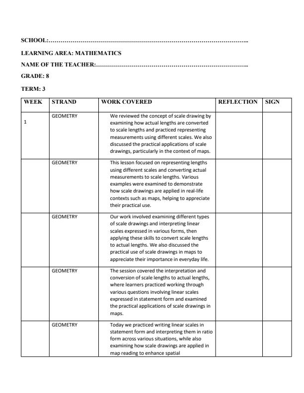 Page 1 – Grade 8 Mathematics Records of Work Term 3 - Master Mathematics – Kenyaplex