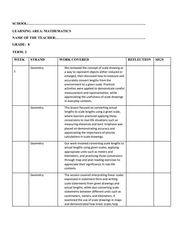 Page 1 – Grade 8 Mathematics Records of Work Term 3 -Smart Minds – Kenyaplex