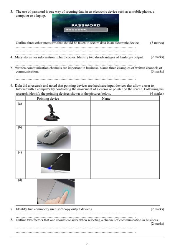 Page 2 – Grade 8 Pre Technical Studies December 2024 Holiday Assignment – Kenyaplex