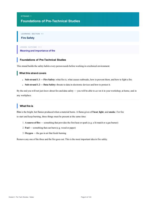 Page 1 – Grade 8 Pre-Technical Studies Lesson Notes Term 1, Term 2, Term 3 (Updated) – Kenyaplex