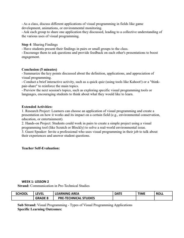 Page 2 – Grade 8 Pre-Technical Studies Lesson Plans Term 2 - Mentor – Kenyaplex