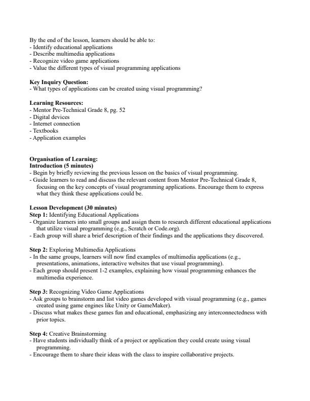 Page 3 – Grade 8 Pre-Technical Studies Lesson Plans Term 2 - Mentor – Kenyaplex