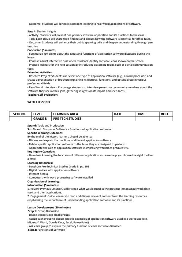 Page 3 – Grade 8 Pre Technical Studies Lesson Plans Term 3 - Longhorn – Kenyaplex