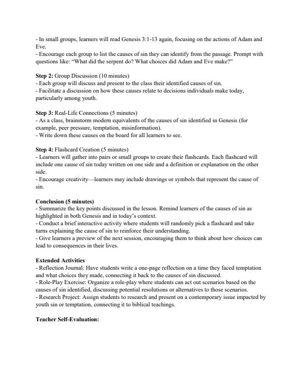 Page 4 – Grade 8 Rationalized CRE Lesson Plans Term 1 – Kenyaplex
