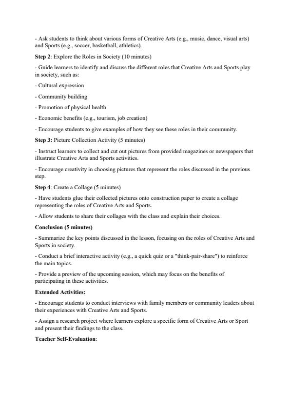 Page 2 – Grade 8 Rationalized Creative Arts and Sports Lesson Plans Term 1 - Champion Creative Arts and Sports – Kenyaplex