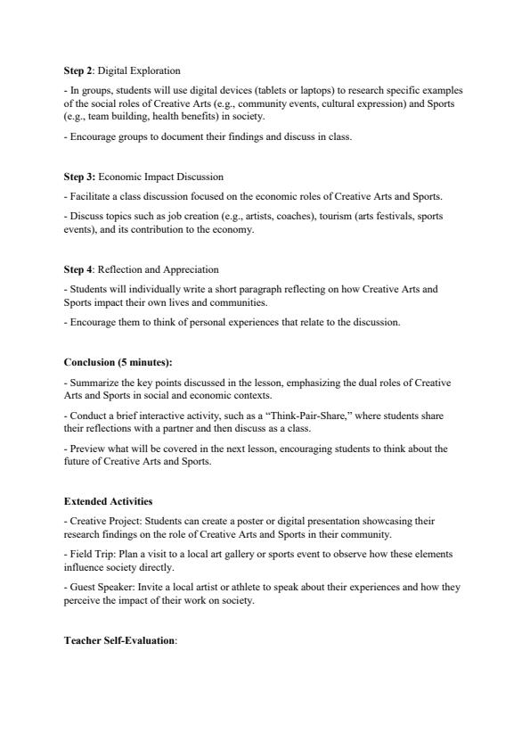 Page 4 – Grade 8 Rationalized Creative Arts and Sports Lesson Plans Term 1 - Champion Creative Arts and Sports – Kenyaplex