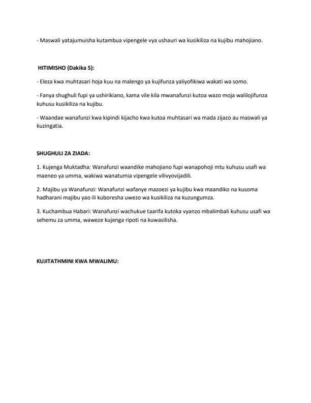 Page 3 – Grade 8 Rationalized Kiswahili Lesson Plans Term 1 – Kenyaplex
