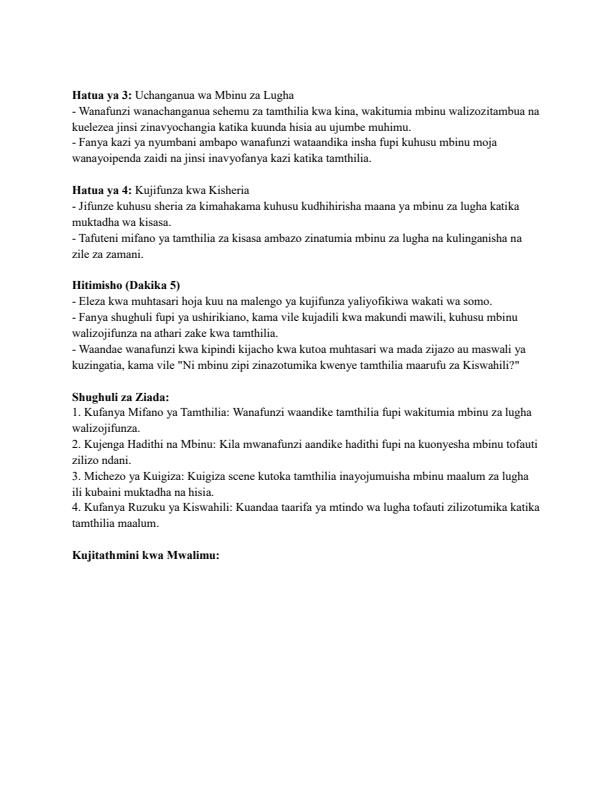 Page 4 – Grade 8 Rationalized Kiswahili Lesson Plans Term 3 - Akili Pevu – Kenyaplex