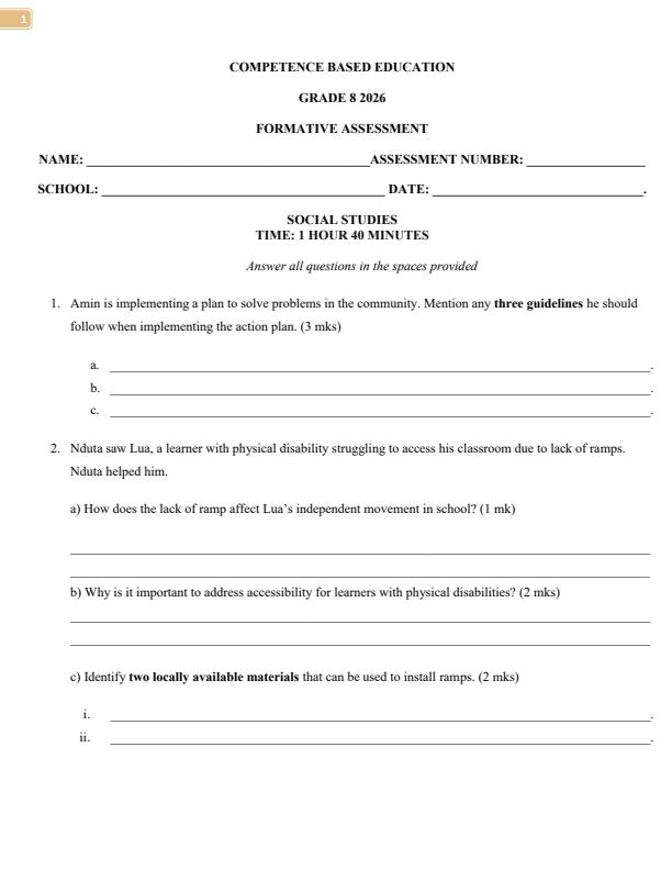 Page 1 – Grade 8 Social Studies April 2026 Holiday Assignment – Kenyaplex