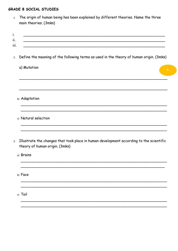 Page 1 – Grade 8 Social Studies August 2026 Holiday Assignment – Kenyaplex