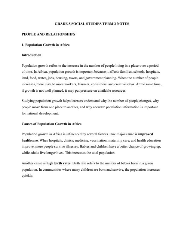 Page 1 – Grade 8 Social Studies Notes Term 2 – Kenyaplex