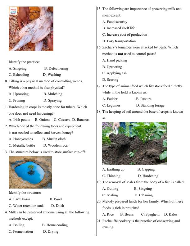 Page 2 – Grade 9 Agriculture April 2026 Holiday Assignment – Kenyaplex