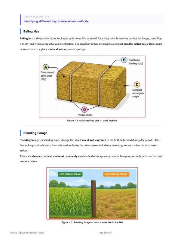 Page 4 – Grade 9 Agriculture and Nutrition Notes Term 1, Term 2, Term 3 (Updated) – Kenyaplex