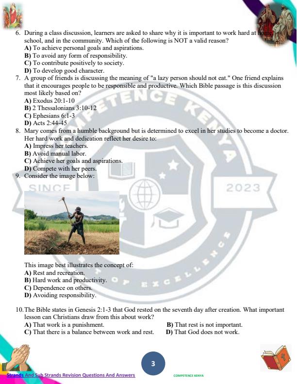 Page 3 – Grade 9 CRE Topical Questions and Answers - Revision Booklet – Kenyaplex