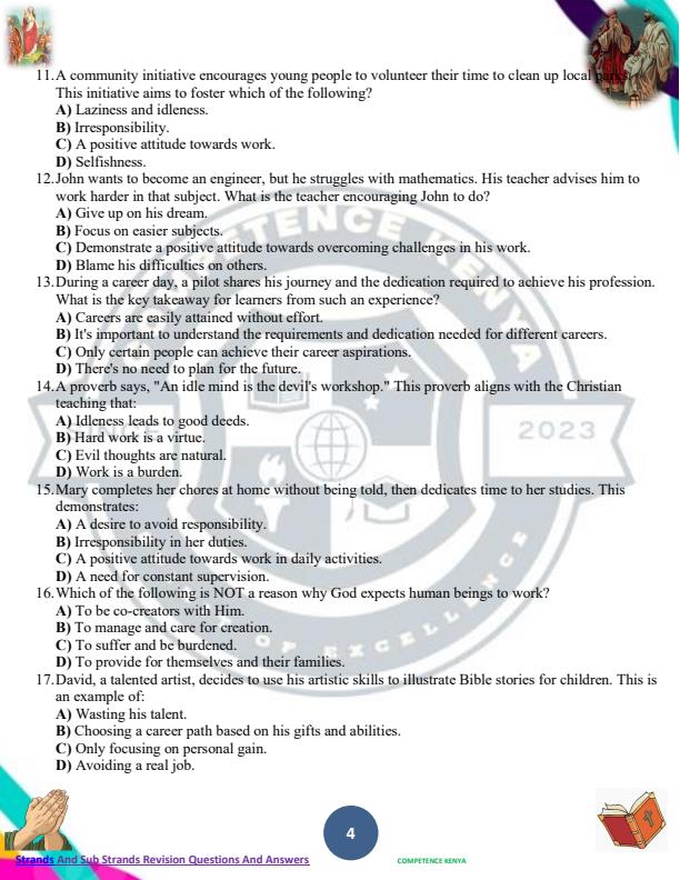 Page 4 – Grade 9 CRE Topical Questions and Answers - Revision Booklet – Kenyaplex