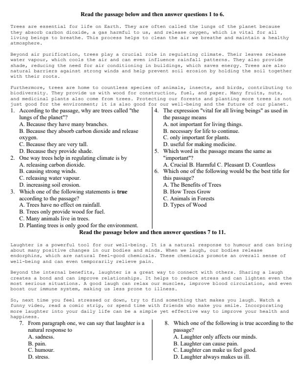 Page 2 – Grade 9 English Paper 1 August 2025 Holiday Assignment – Kenyaplex