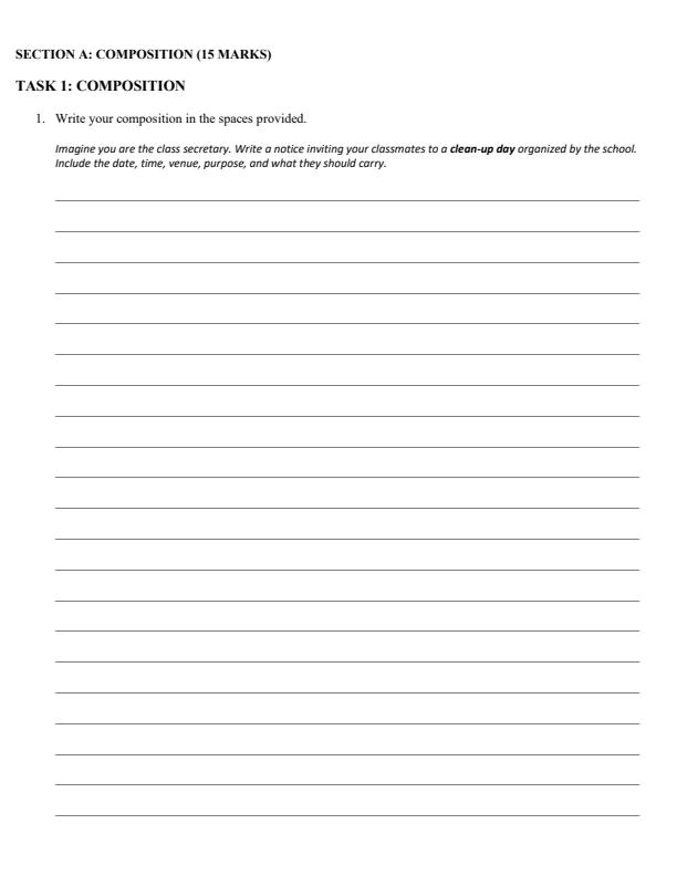 Page 2 – Grade 9 English Paper 2 August 2025 Holiday Assignment – Kenyaplex