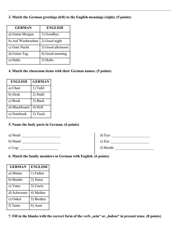 Page 2 – Grade 9 German 2026 Holiday Assignment – Kenyaplex