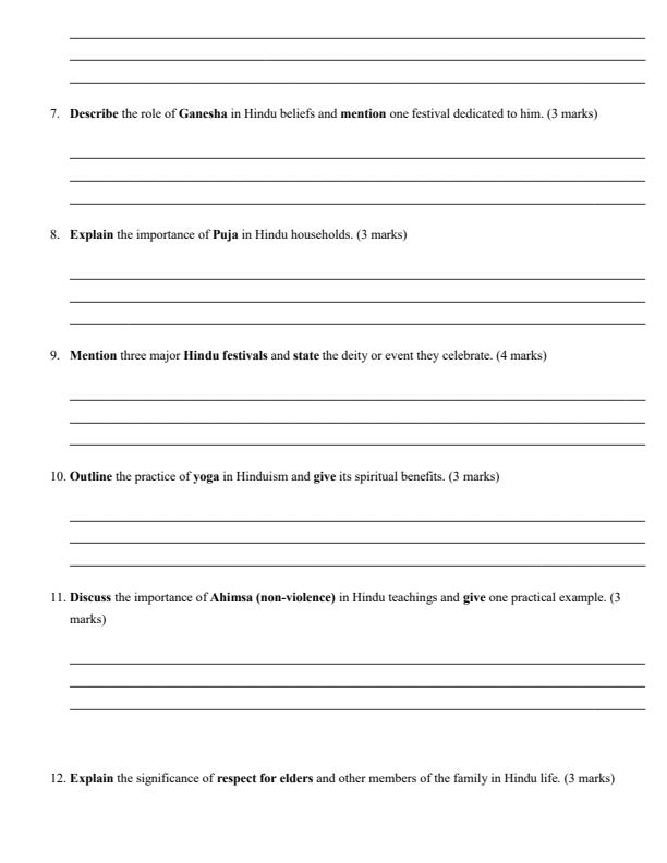 Page 2 – Grade 9 Hindu Religious Education April 2026 Holiday Assignment – Kenyaplex
