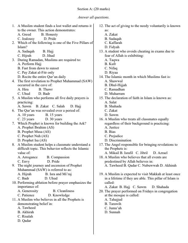 Page 2 – Grade 9 IRE August 2025 Holiday Assignment – Kenyaplex