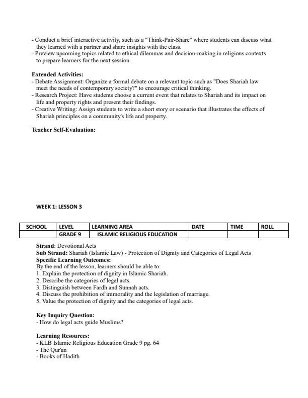Page 4 – Grade 9 IRE Lesson Plans Term 2 - KLB – Kenyaplex