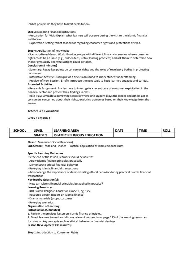 Page 3 – Grade 9 IRE Lesson Plans Term 3 - KLB – Kenyaplex