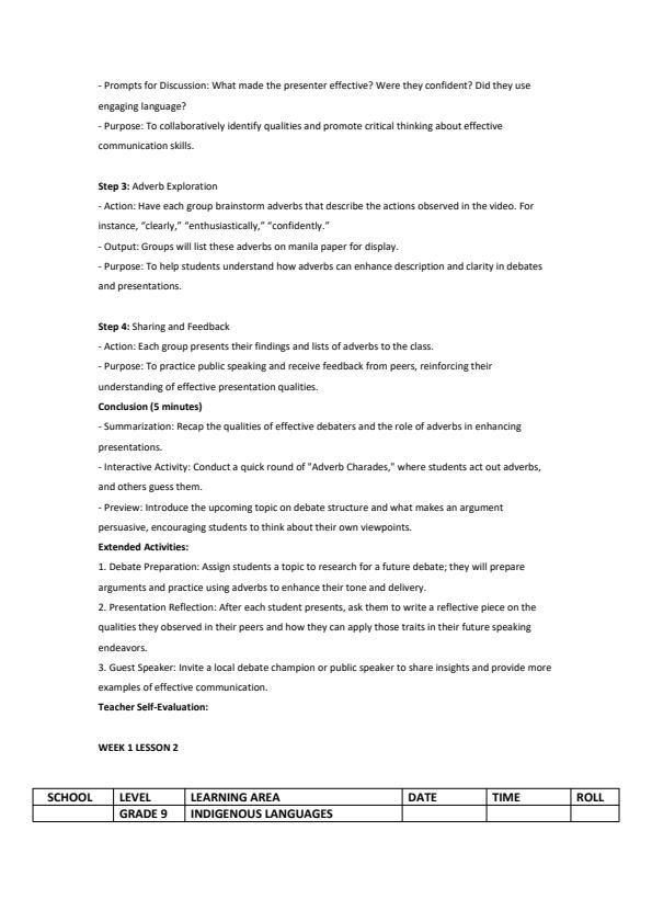 Page 2 – Grade 9 Indigenous Languages Lesson Plans Term 3  – Kenyaplex