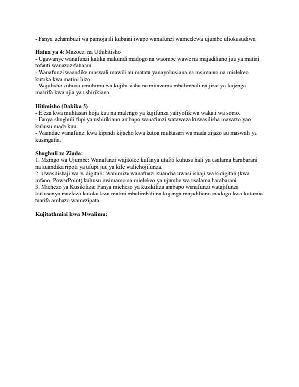 Page 2 – Grade 9 Kiswahili Lesson Plans Term 2 - Kiswahili Sahili – Kenyaplex