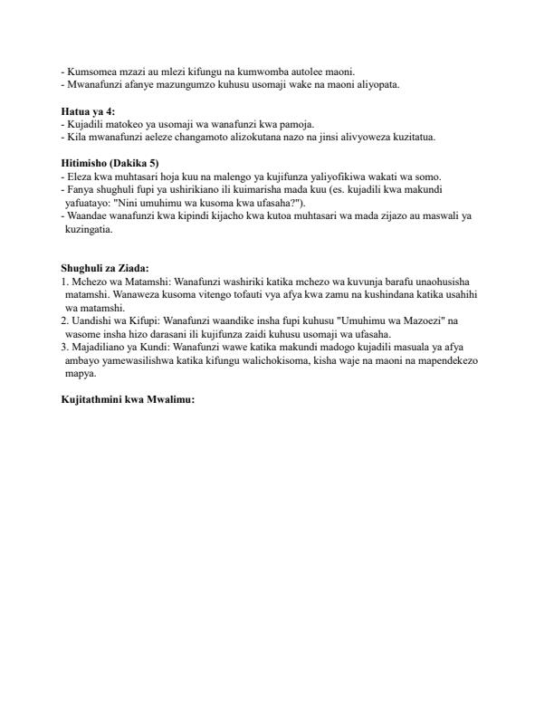 Page 4 – Grade 9 Kiswahili Lesson Plans Term 3 - Kiswahili Sahili – Kenyaplex