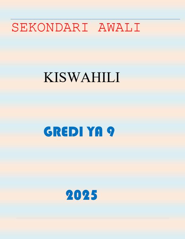 Page 1 – Grade 9 Kiswahili Notes – Kenyaplex