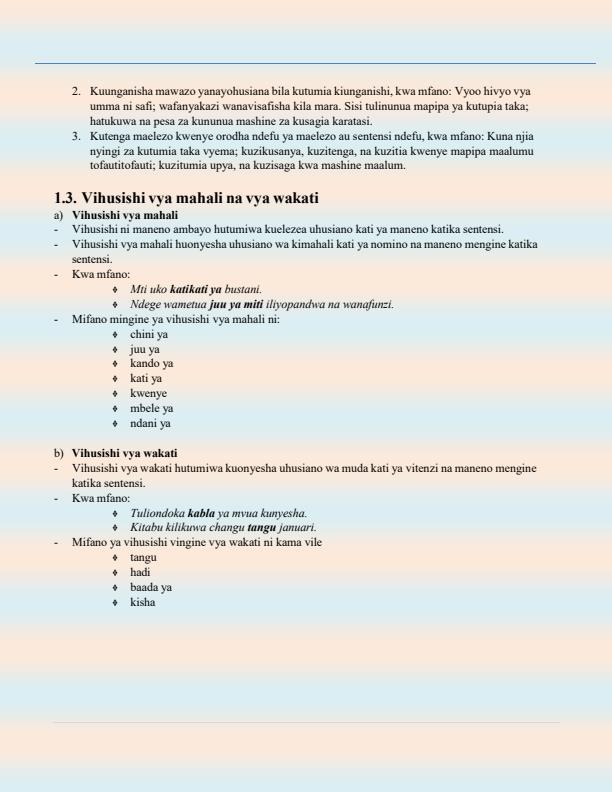 Page 4 – Grade 9 Kiswahili Notes – Kenyaplex