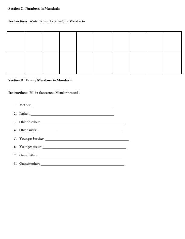 Page 2 – Grade 9 Mandarin April 2026 Holiday Assignment – Kenyaplex