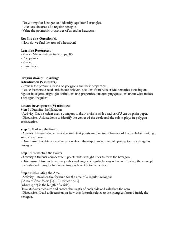 Page 3 – Grade 9 Mathematics Lesson Plans Term 2 - Master Mathematics – Kenyaplex