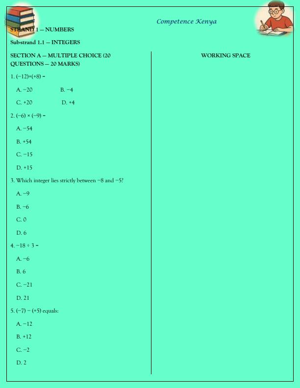 Page 2 – Grade 9 Mathematics Topical Questions – Kenyaplex