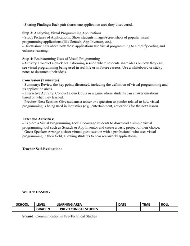 Page 2 – Grade 9 Pre-Technical Studies Leson Plans Term 2 - Spotlight – Kenyaplex