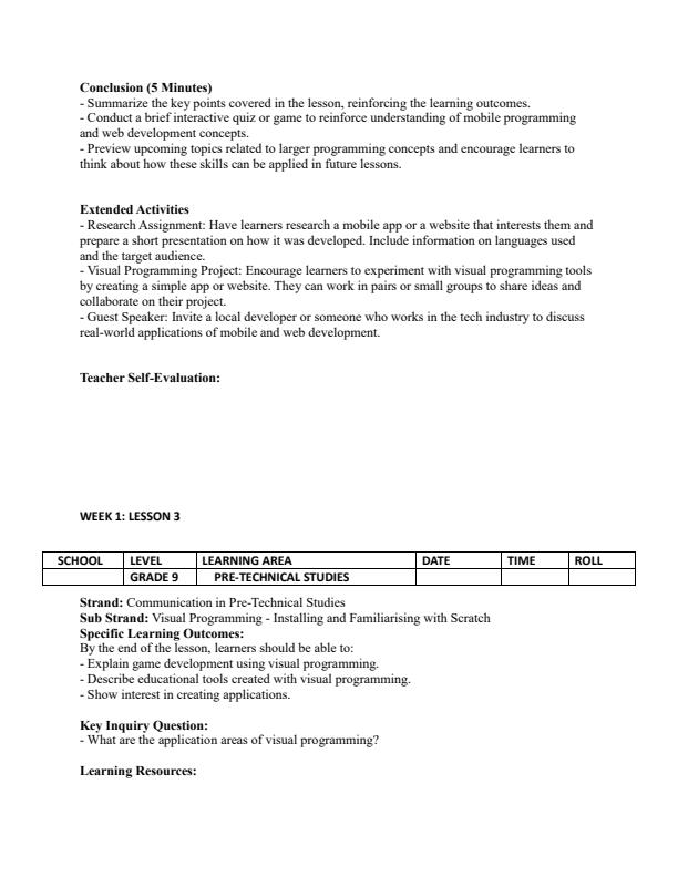 Page 4 – Grade 9 Pre-Technical Studies Leson Plans Term 2 - Spotlight – Kenyaplex